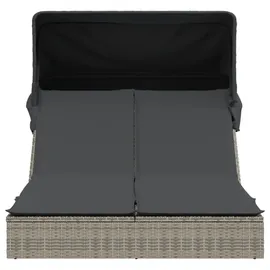 vidaXL Doppel-Sonnenliege 53 x 24 x 110 cm Grau