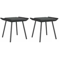 VidaXL Gartenhocker 2 Stk. Schwarz 50x40x45 cm Poly Rattan