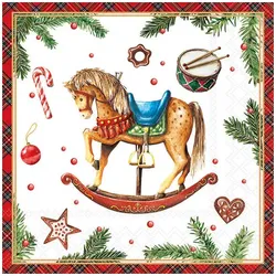 Ambiente Weihn.Motivserviette 33x33cm Schaukelpf 8712159207828 Ambiente