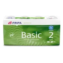 Fripa Toilettenpapier Basic, 2-lagig, recycelt 1510817 , 1 Packung = 8 Rollen à 400 Blatt