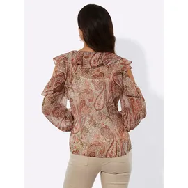 CREATION L Druck-Bluse ecru/papaya 48