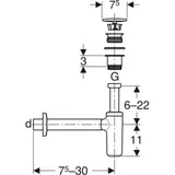 Geberit Waschbeckenablauf mit Siphon, DN32/40