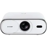 LED Projektor Beamer - Tragbarer Mini Projektor - Echtes 1080p - 9000 Lumen - Bluetooth 5.0 - Manuelle Trapezkorrektur - EU-Stecker - Weiß