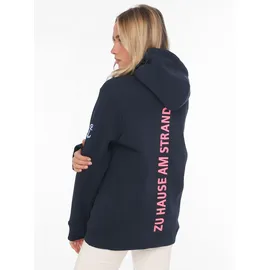 Zwillingsherz Sweatshirt gestickter Schriftzug Blau SM (S/M)
