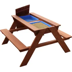 Sunny Kinderpicknicktisch, 4 Sitzplätze, Holz/Hemlockholz - braun