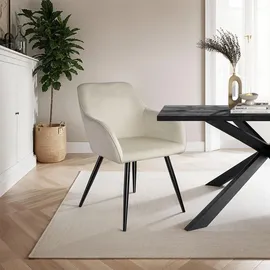 Tectake Marilyn 6 St. Samt creme/schwarz