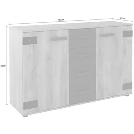 WIMEX Kombikommode 130 x 83 x 41 cm Beige / Grau
