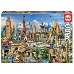 Educa Puzzle 9217697 - Europe Landmarks - 2000 Teile Puzzle