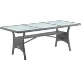 CASARIA Polyrattan Gartentisch 190 x 90 x 74 cm grau