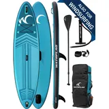 Aufblasbares SUP-Windsurf Board Jibe 10'6"- Premium Qualität-320 cm- Komplettset grün 320 CM
