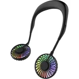 Bomiclss Mini USB-Ventilator Nackenventilator 2000mAh USB leise tragbar Outdoor schwarz
