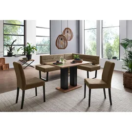 massivline & more 4-Fußstuhl Martina 100 Polyester braun 2er Set