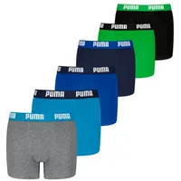 Puma Boxershorts blau/grün 122/128 6er Pack