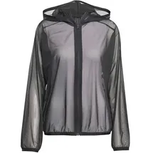 adidas Damen Kapuzensweat Soft Lux Mesh Full-Zip, Größe L in Grau BLACK