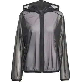 adidas Damen Kapuzensweat Soft Lux Mesh Full-Zip, Größe L in Grau BLACK