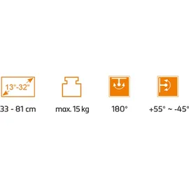 My Wall TV-Wandhalterung für Wohnmobile – HC1-3L, TV Wandhalterung für Wohnmobil und Wohnwagen, Fernsehhalterung, Schwenkbar, Neigbar, VESA kompatibel, Bildschirmhalterung
