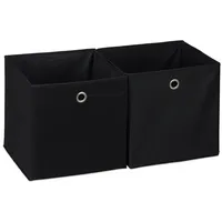 Relaxdays 6 x Aufbewahrungsbox Stoff, quadratisch, Aufbewahrung für Regal,
