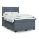 vidaXL Boxspringbett 140 x 200 cm Dunkelgrau