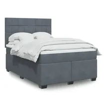 vidaXL Boxspringbett 140 x 200 cm Dunkelgrau