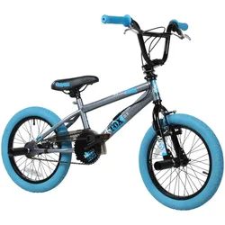 deTox Freestyle BMX 16 Zoll Fahrrad 100 - 120 cm mit 2 Pegs unisex Kinderbmx grau/blau