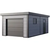 Telluria Einzelgarage 3,58 x 6,28 m grau pulverbeschichtet