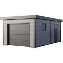 Telluria Einzelgarage 3,58 x 6,28 m grau pulverbeschichtet