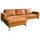 KAWOLA Sofa BLOOM Recamiere links Leder cognac - Braun