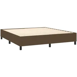 vidaXL Boxspringbett mit Matratze & LED Dunkelbraun 180x200 cm Stoff