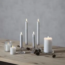 Star Trading LED Stabkerzen Flamme 15 cm 2 St. weiß