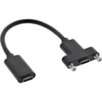 InLine USB 3.0 USB-C Stecker/USB-C Einbaubuchse 0.2m