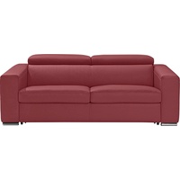 Egoitaliano Schlafsofa »Cabiria«, Sofa inkl. Schlaffunktion, Kopfteile verstellbar, mit Metallfüßen rot