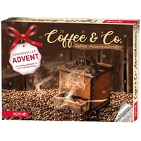 ROTH Kaffee-Adventskalender "Coffee & Co." 2022 gefüllt mit Kaffeegenuss und Zubehör, Kaffeesorten-Kalender zur Vorweihnachtszeit