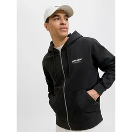 JACK & JONES Herren Hoodie Kapuzenpullover JJESOHO SWEAT ZIP HOOD Relaxed Fit 12278794 Schwarz XXL