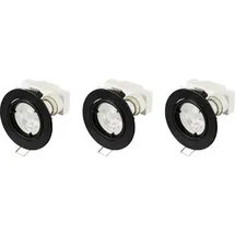 Sygonix Einbauleuchte 3er Set Schwarz