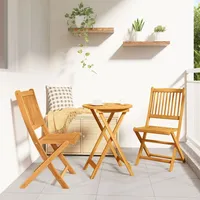 vidaXL 3-teiliges Garten Bistro Set aus massivem Akazienholz