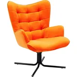 Kare Relaxsessel Oscar Stoff 86 x 62 x 86 cm Orange drehbar