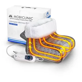 Mobiclinic Mobiclinic, Elektrischer fußwärmer, Wolle und Fleece, Sehr niedriger verbrauch, Europäische Marke, Mit abschaltautomatik, Leicht waschbares Innenfutter, 3 temperaturstufen, 30 x 24 cm, Grau