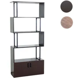 Mendler HWC-A27 Bücherregal 183 x 80 x 3D-Struktur cm Dunkelbraun