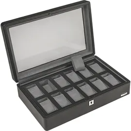 Windrose Uhrenbox Tempora Aufbewahrung Ø max.40 mm Schwarz