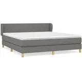 vidaXL Boxspringbett mit Matratze Dunkelgrau 180x200 cm Stoff