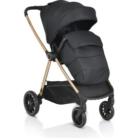 Cangaroo Kinderwagen 2 in 1 Hydra Babywanne Sportsitz Fußabdeckung Moskitonetz schwarz