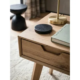 KADIMA DESIGN Schreibtisch mit 2 Schubladen Skandinavisch 120x55x77 cm MDF mit Eichen-Beinen Eichenoptik Staufach | Ergonomisch Kadima Design