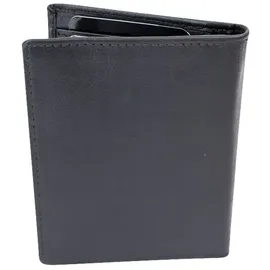 LEAS Ausweishülle Scheckkartenmappe Ausweismappe dünn mit RFID Schutz, Fahrzeugscheinmappe KFZ Mappe flach mit RFID Folie Echt-Leder, schwarz