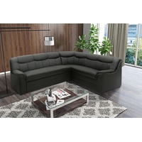 DOMO. Collection Ecksofa Berlin, zeitlose Couch mit hochwertiger Ferderkern-Polsterung und Schlaffunktion, 205 x 244 x 89 cm, L-Form in schwarz