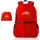 Intirilife Faltbarer Rucksack Ultraleicht in Rot - 36L Unisex Wanderrucksack Wasserdicht - Outdoor Daypack für Camping, Wandern, Reisen, Klettern, UVM.