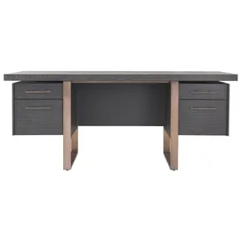 Casa Padrino Schreibtisch Anthrazitgrau / Bronzefarben
