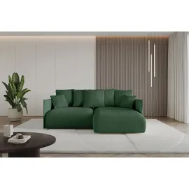 altdecor Ecksofa Cord 2-Sitzer Grün