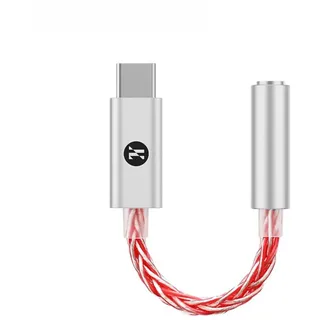 Girftu JCALLY JM6 Pro USB C Type-C to 3.5mm Dual DAC CX31993 MAX97220 Kopfhörer Digital Audio Tragbarer Decodierverstärker HiFi DAC Mobile Kopfhörer Adapter (rot)