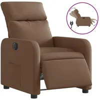 vidaXL Relaxsessel Elektrisch Stoff 89,5 x 95,5 x 0 cm Braun mit Rollen