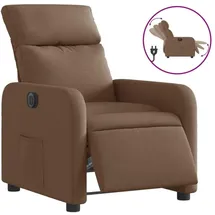 vidaXL Relaxsessel Elektrisch Stoff 89,5 x 95,5 x 0 cm Braun mit Rollen